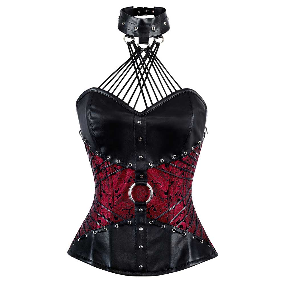 Attitude Corsets - Elayoë survêtement corset - Noir/Rouge
